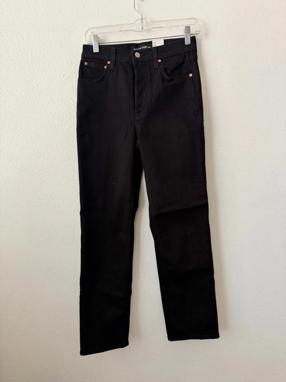 Aritzia Denim Forum Arlo High Rise Straight Jeans Black 26W 28L NWT Stay Black - Picture 2 of 10